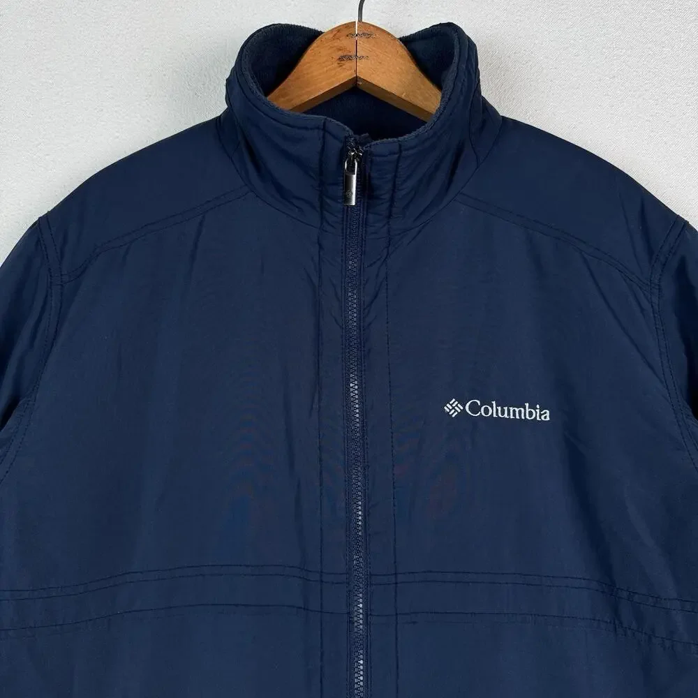 Columbia Sportswear Full Zip Jacket Mens‎ Size Large Blue Extra Pockets